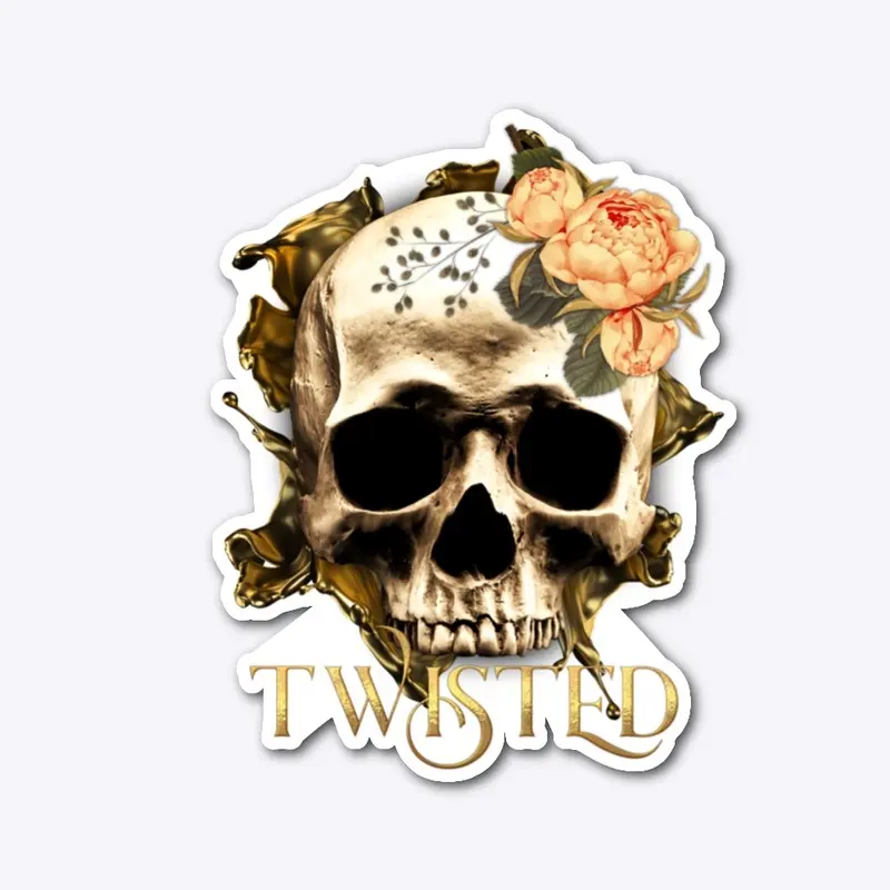 Twisted Skull Sticker